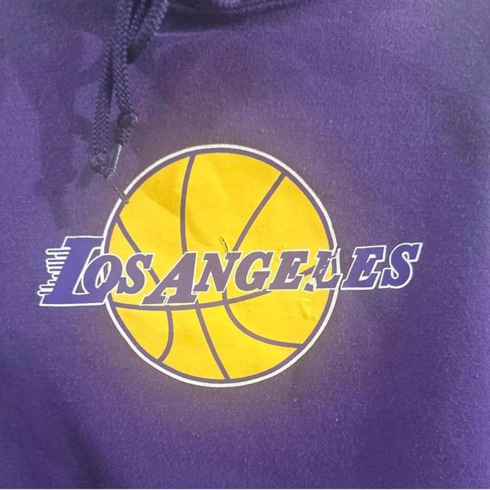 VTG Retro NBA Los Angeles Lakers Purple Graphic Hoodie Sweatshirt Size XL - Picture 5 of 6